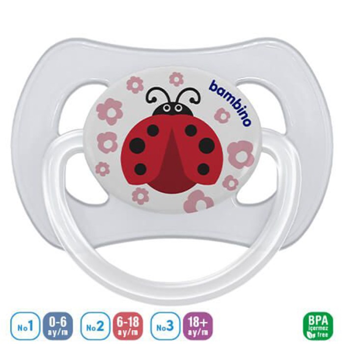 Bambino Butterfly Shape Patterned Body Orthodontic Soother Red And White 18+ Months