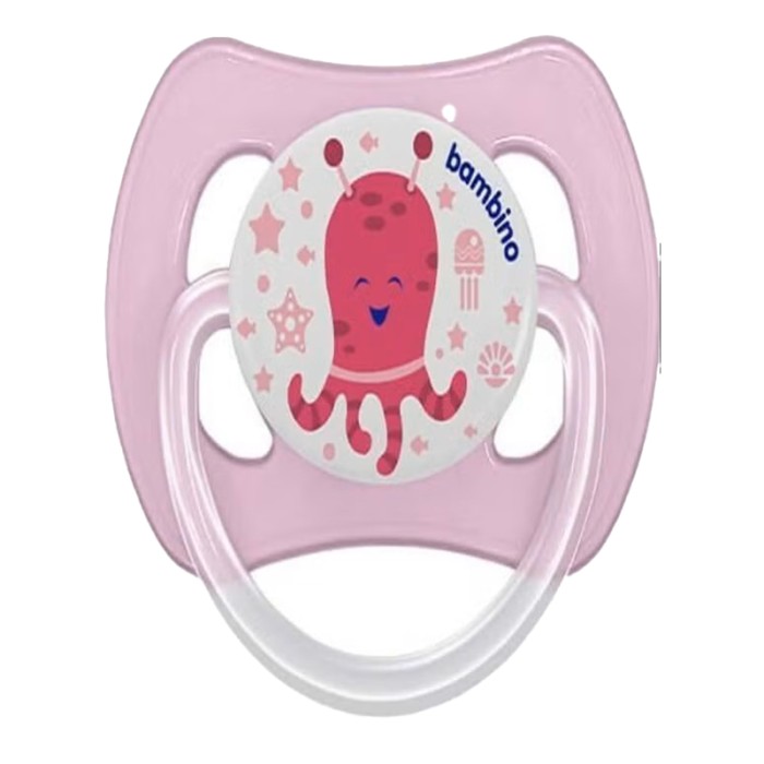 Bambino Butterfly Shape Patterned Body Orthodontic Soother Rose And White 0 to 6 Months