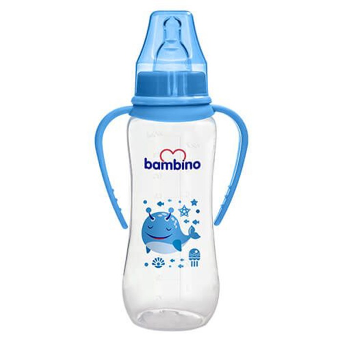 Bambino Classic PP Feeding Bottles With Grip 250 ml Blue