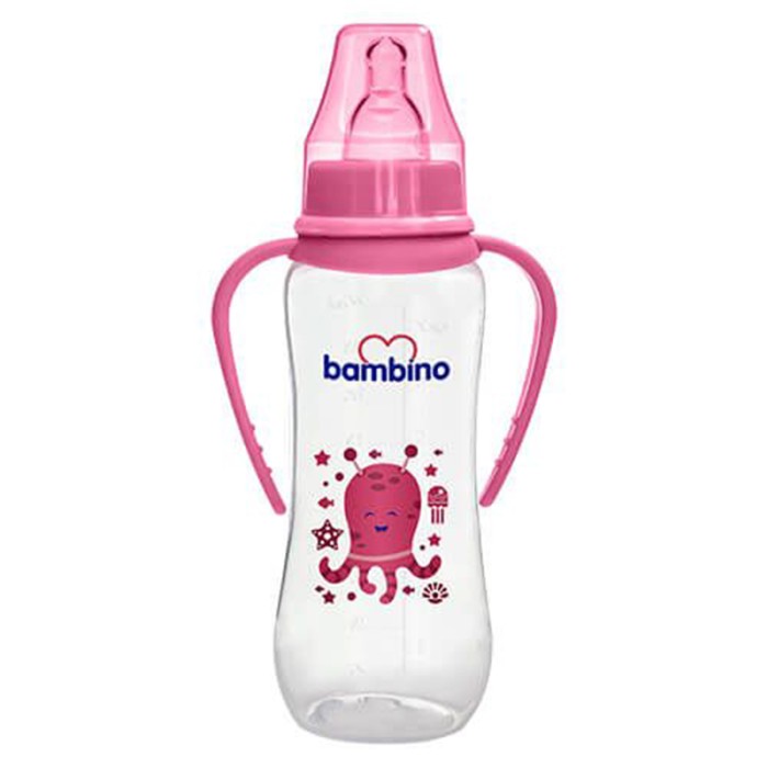 Bambino Classic PP Feeding Bottles With Grip 250 ml Pink