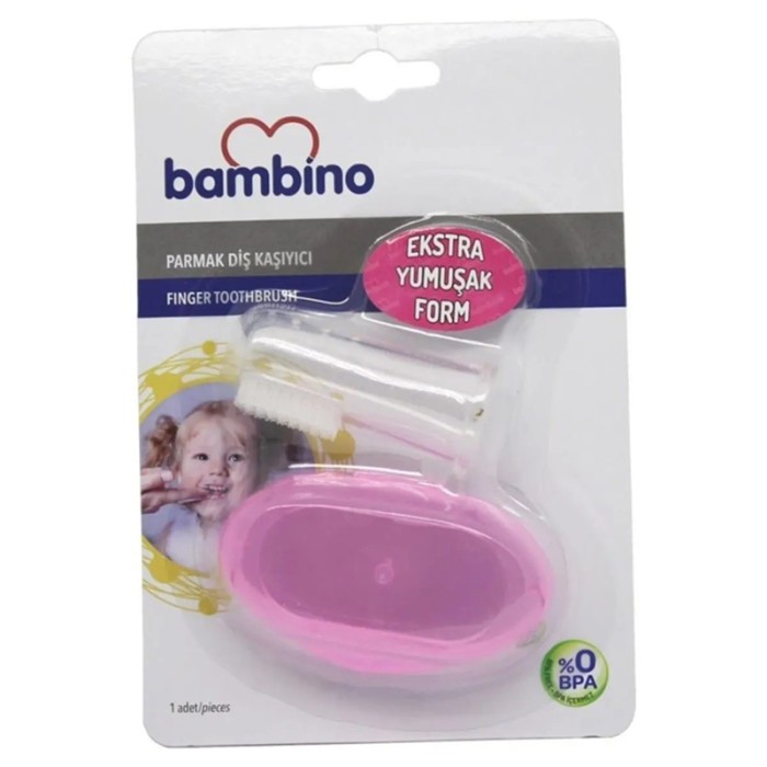 Bambino Finger Toothbrush Pink