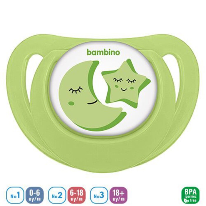 Bambino Fit Shape Patterned Body Orthodontic Soother Green And White 18 + Months
