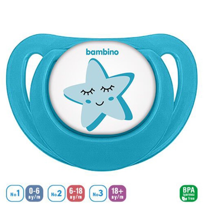 Bambino Fit Shape Patterned Body Orthodontic Soother Light Blue And White 18+ Months
