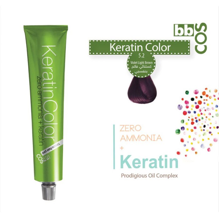 Bbcos Keratin Hair Color 100ml 5.2