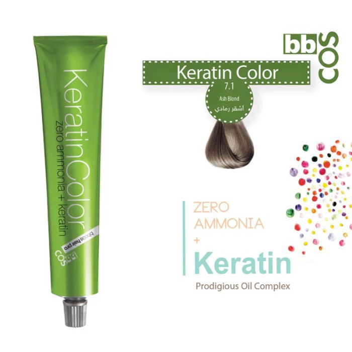 Bbcos Keratin Hair Color 100ml 7.1