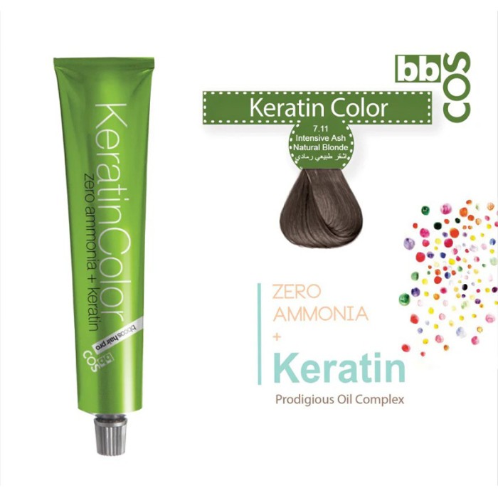 Bbcos Keratin Hair Color 100ml 7.11