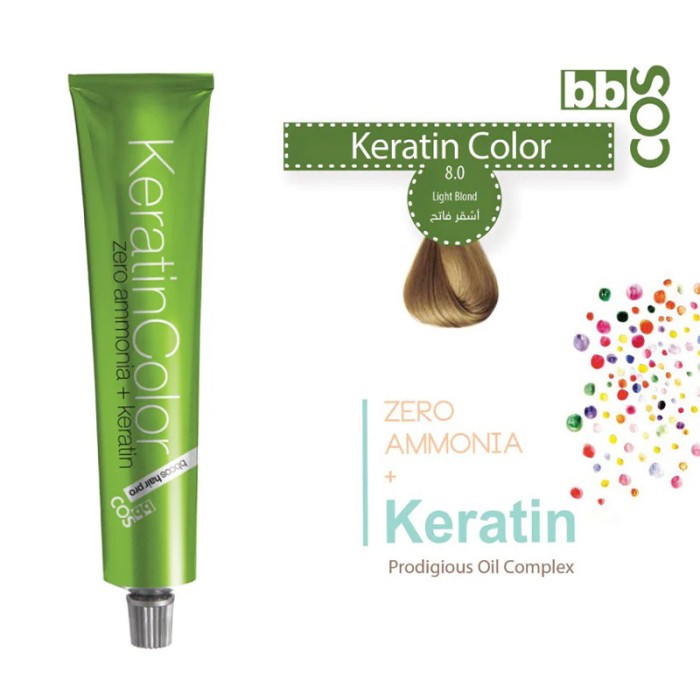 Bbcos Keratin Hair Color 100ml 8.0