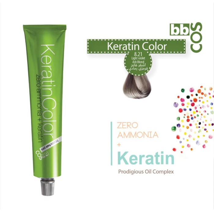 Bbcos Keratin Hair Color 100ml 8.21