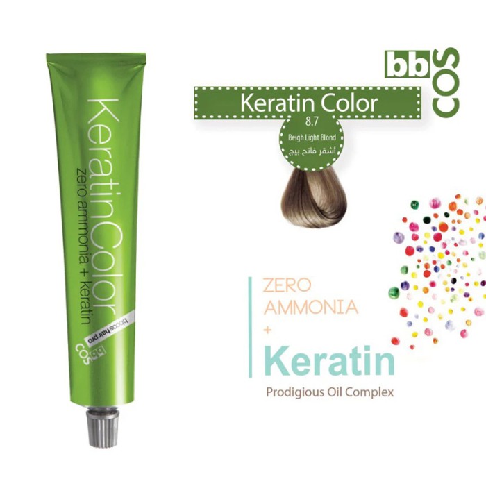 Bbcos Keratin Hair Color 100ml 8.7