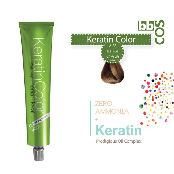 Bbcos Keratin Hair Color 100ml 8.72