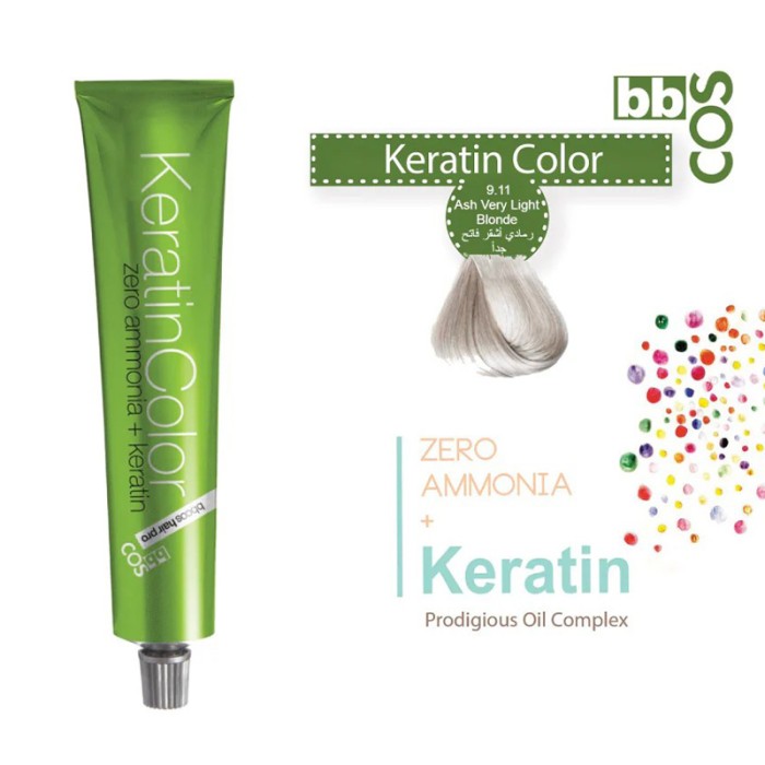 Bbcos Keratin Hair Color 100ml 9.11