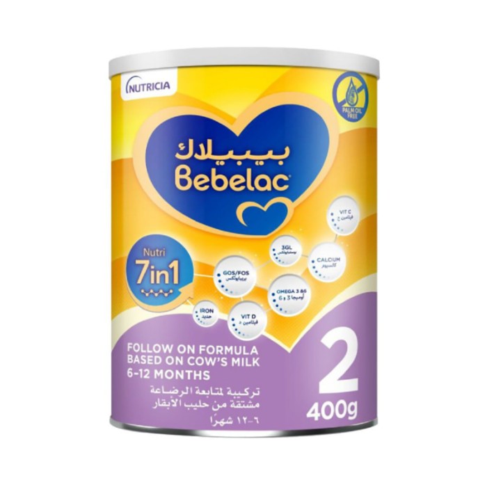 Bebelac Nutri 7 - in - 1 Palm Oil Free Stage 2 Follow On Milk Formula - 6 - 12M - 400 g