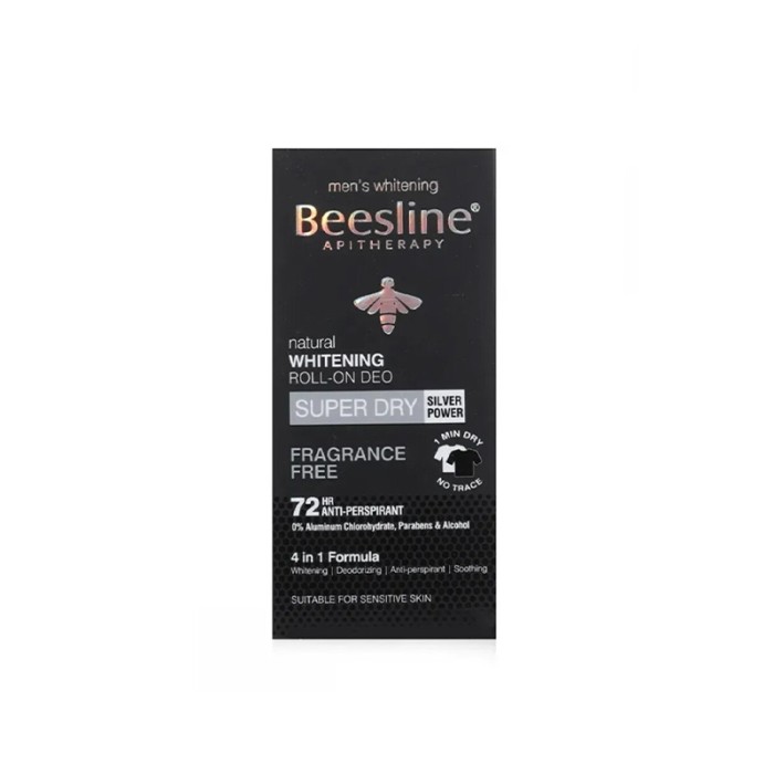 Beesline Men Whitening Roll On Super Dry Fragrance Free 50ml