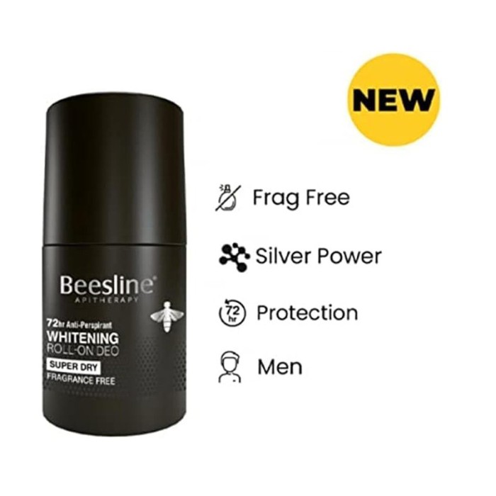 Beesline Men Whitening Roll On Super Dry Fragrance Free 50ml