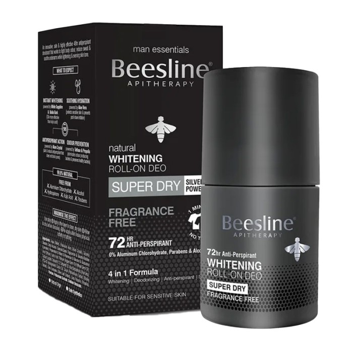 Beesline Men Whitening Roll On Super Dry Fragrance Free 50ml
