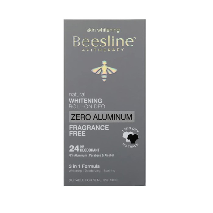 Beesline Men Whitening Roll On Zero Aluminum Fragrance Free 50ml