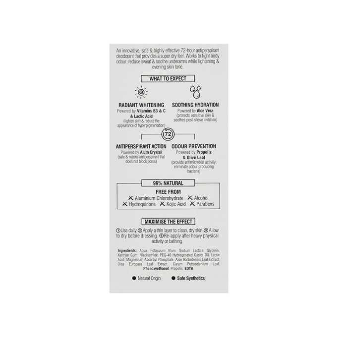 Beesline Whitening Roll On Super Dry Fragrance Free 50ml