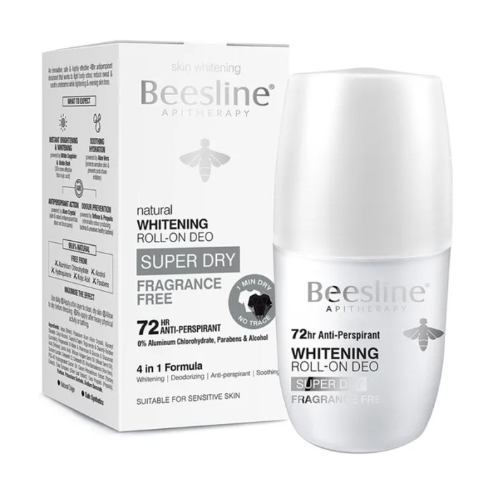 Beesline Whitening Roll On Super Dry Fragrance Free 50ml