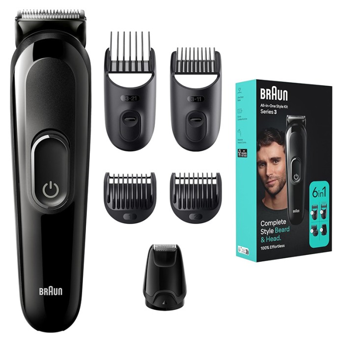 Braun All in One Style Kit Series 3, 6 in 1 Curated Kit, Black