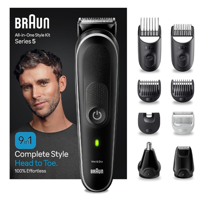 Braun All in One Style Kit Series 5, 9 in 1 Curated Kit, Grey