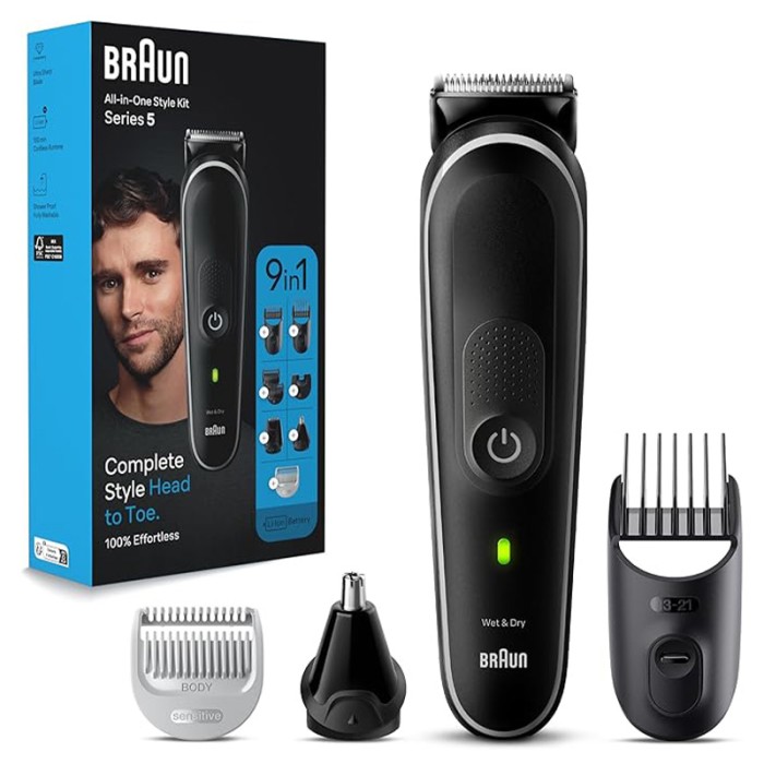 Braun All in One Style Kit Series 5, 9 in 1 Curated Kit, Grey