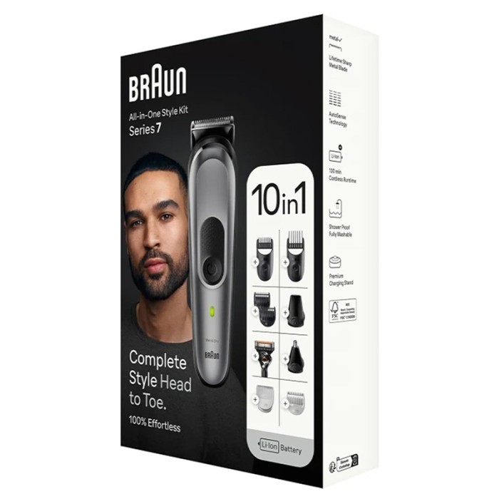 Braun All in One Style Kit Series 7, 10 in 1 Curated Kit, Grey