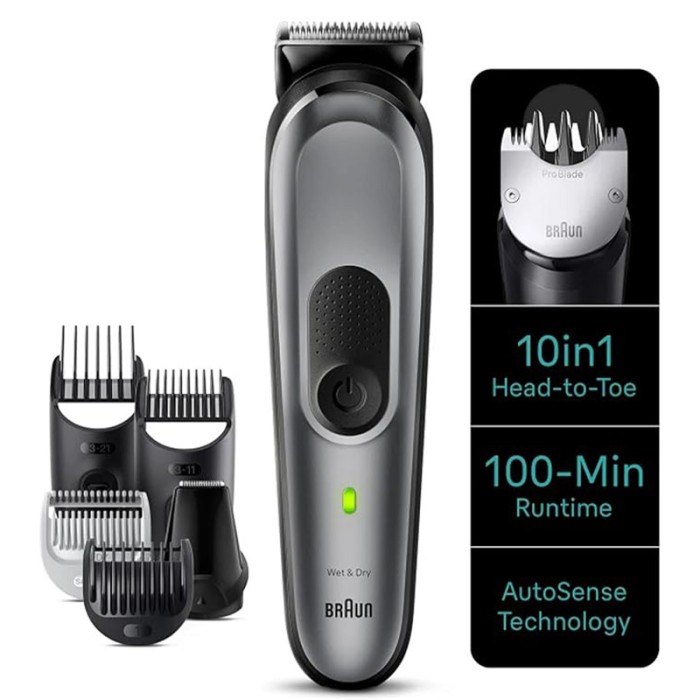 Braun All in One Style Kit Series 7, 10 in 1 Curated Kit, Grey