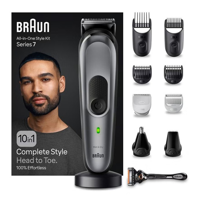 Braun All in One Style Kit Series 7, 10 in 1 Curated Kit, Grey