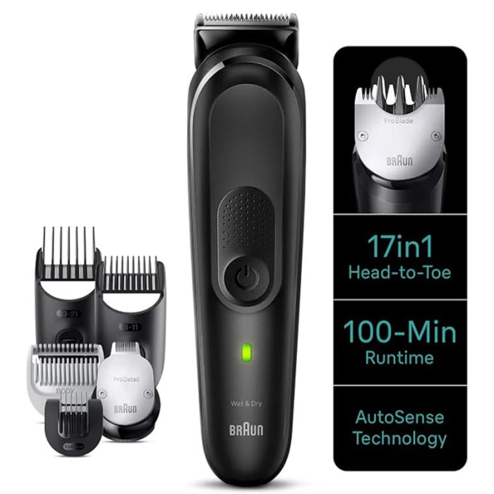Braun All in One Style Kit Series 7, 17 in 1 Style Kit, Black