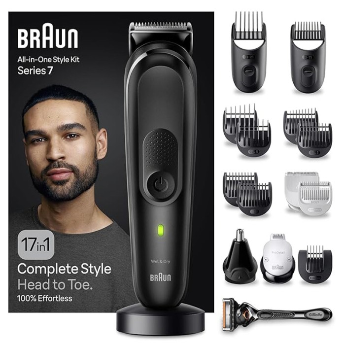 Braun All in One Style Kit Series 7, 17 in 1 Style Kit, Black