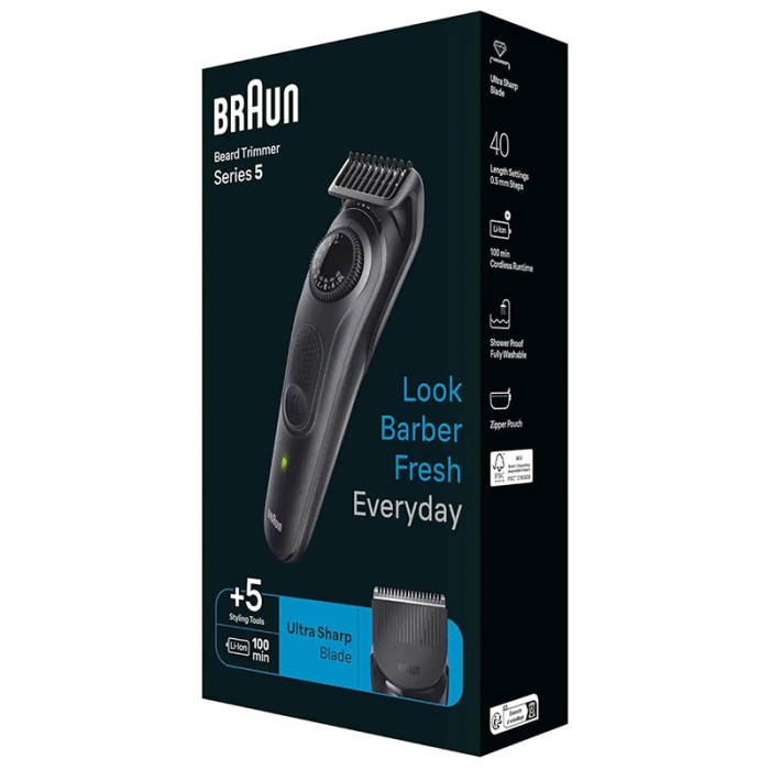 Braun Beard Trimmer Seies 5 With Precision Wheel, Grey