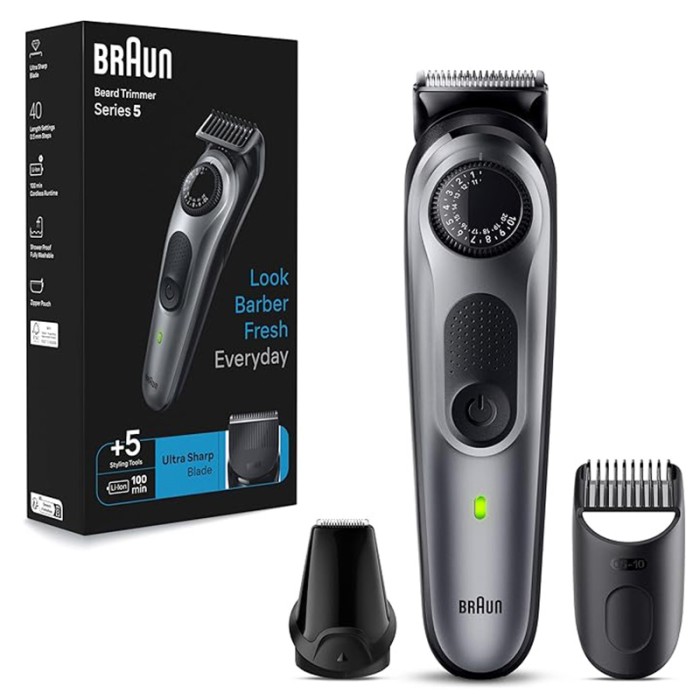 Braun Beard Trimmer Seies 5 With Precision Wheel, Grey