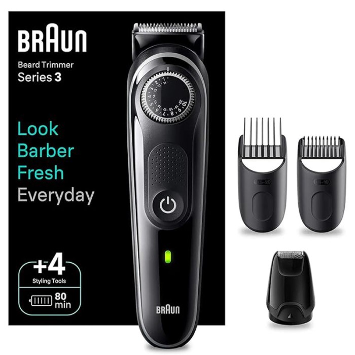 Braun Beard Trimmer Series 3 With Precision Wheel, Black