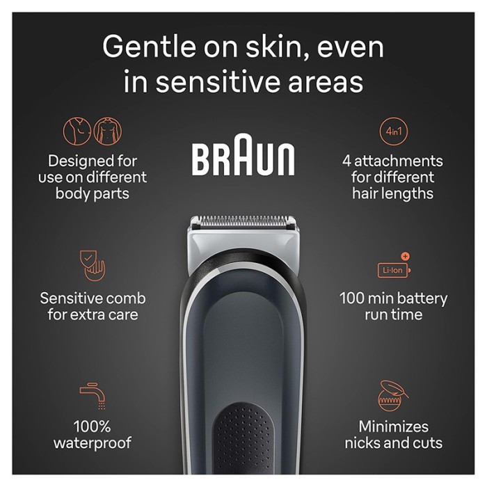 Braun Body Groomer Series 5, Full Body With SkinShield Technology With 4 Tools