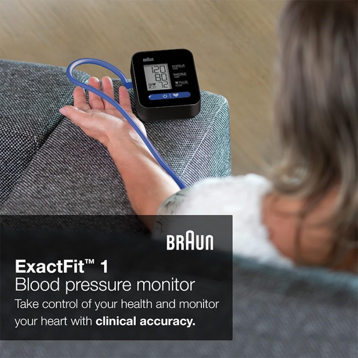 Braun ExactFit 1 Upper Arm Blood Pressure Monitor Black