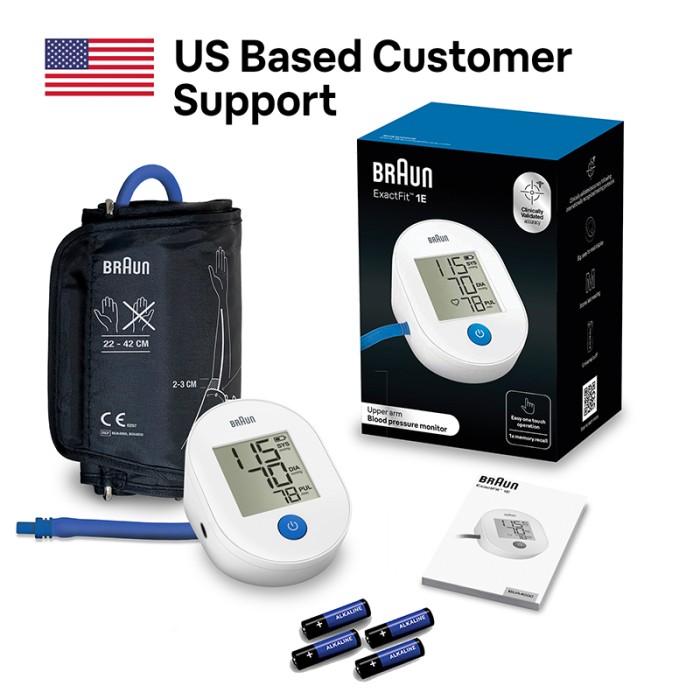 Braun ExactFit 1E Upper Arm Blood Pressure Monitor White