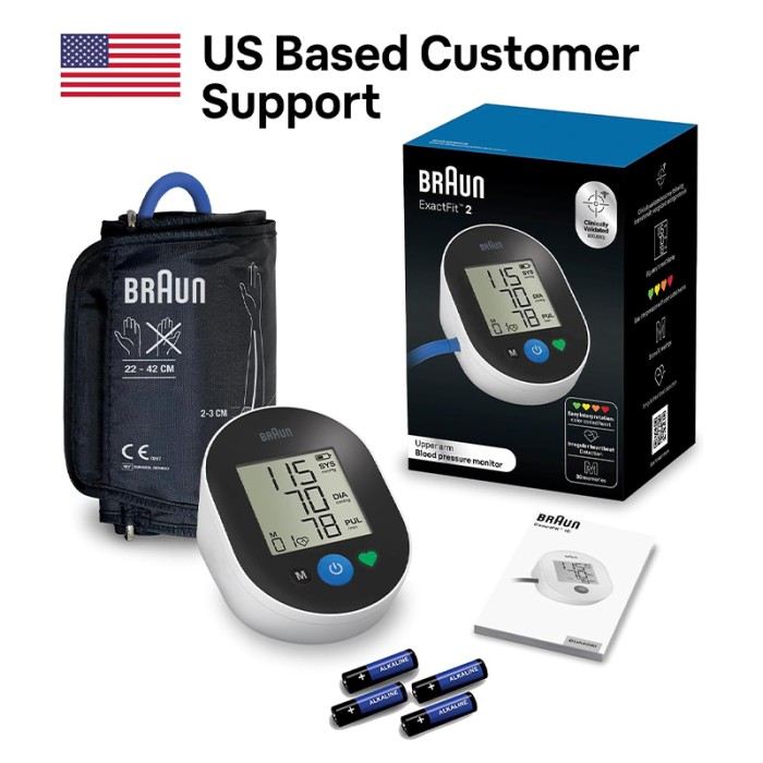 Braun ExactFit 2 Upper Arm Blood Pressure Monitor Black & White