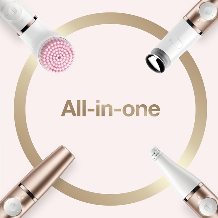Braun FaceSpa Pro 3 in 1 Facial Epilating, Cleansing & Skin Toning System With 5 Extras