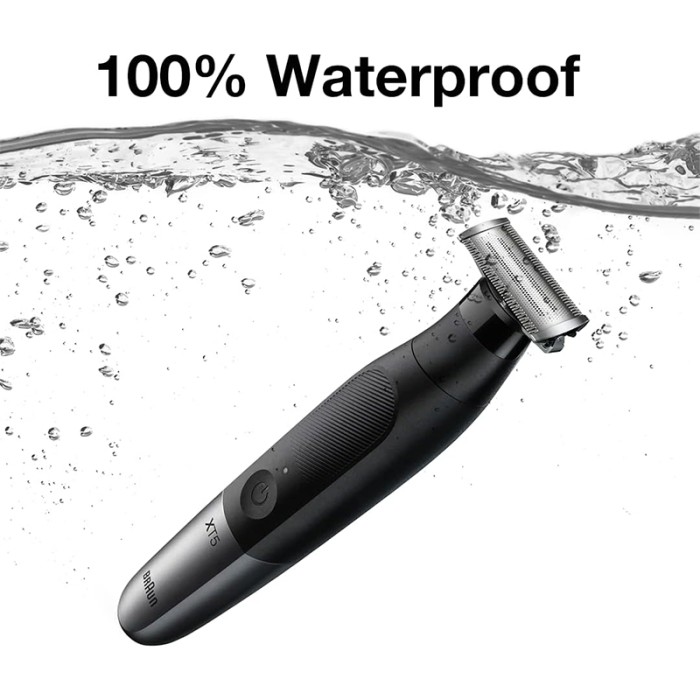 Braun Hybrid Trimmer Face & Body With 4D Flex Blade, Waterproof, 5 Combs, Pouch, Black / Silver