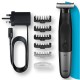 Braun Hybrid Trimmer Face & Body With 4D Flex Blade, Waterproof, 5 Combs, Pouch, Black / Silver