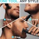 Braun Hybrid Trimmer Face & Body With 4D Flex Blade, Waterproof, 6 Combs, Pouch, Black / Silver