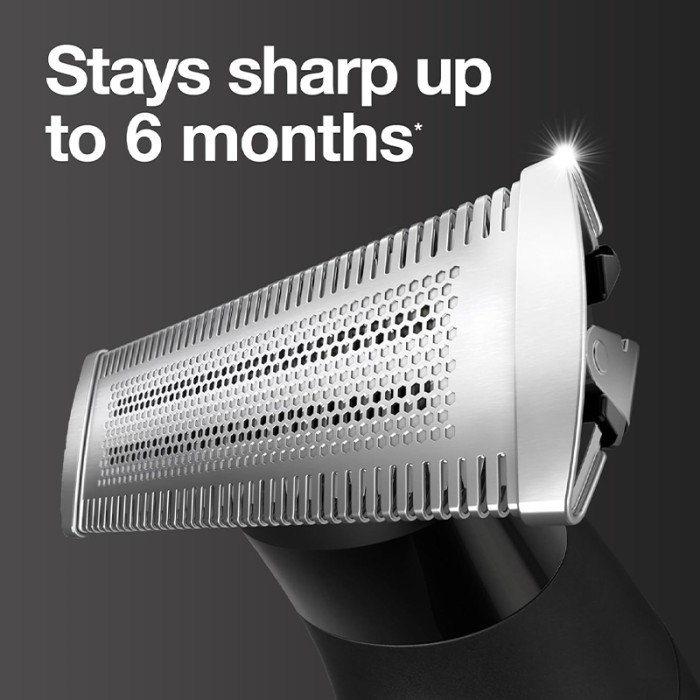 Braun Hybrid Trimmer Face & Body With 4D Flex Blade, Waterproof, 6 Combs, Pouch, Black / Silver