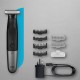 Braun Hybrid Trimmer Face & Body With 4D Flex Blade, Waterproof, 6 Combs, Pouch, Black / Silver