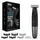 Braun Hybrid Trimmer Face & Body With 4D Flex Blade, Waterproof, 6 Combs, Pouch, Black / Silver