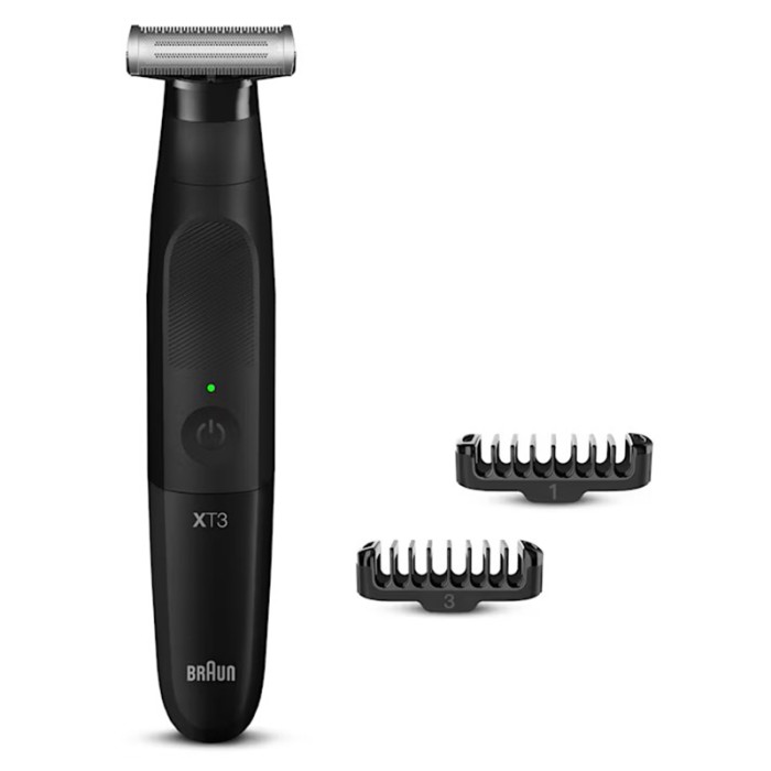 Braun Hybrid Trimmer Face With 4D Flex Blade, Waterproof, 3 Combs, Pouch, Black