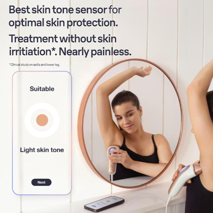 Braun IPL Skin Hair Removal Device With Pouch, Venus Razor & 2 Heads, Bronze/White