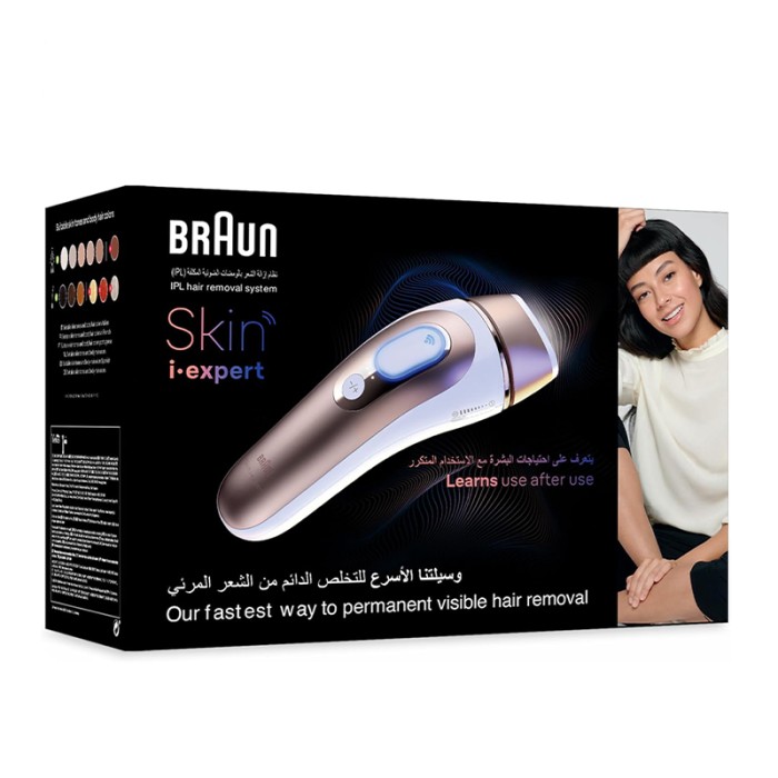 Braun IPL Skin I Expert Hair Removal With Pouch, Venus Razor & 3 Heads, Bronze/White