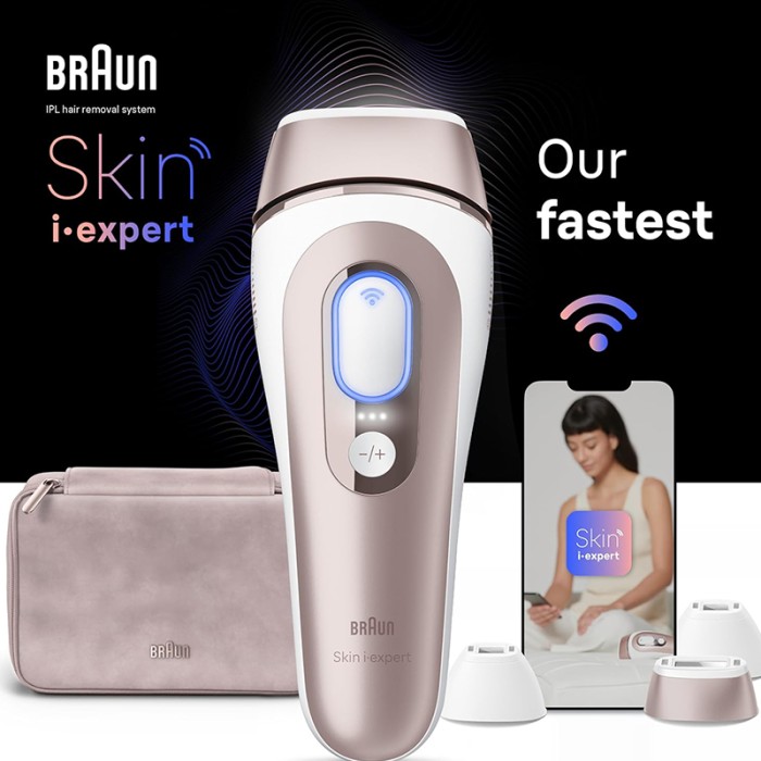 Braun IPL Skin I Expert Hair Removal With Pouch, Venus Razor & 3 Heads, Bronze/White