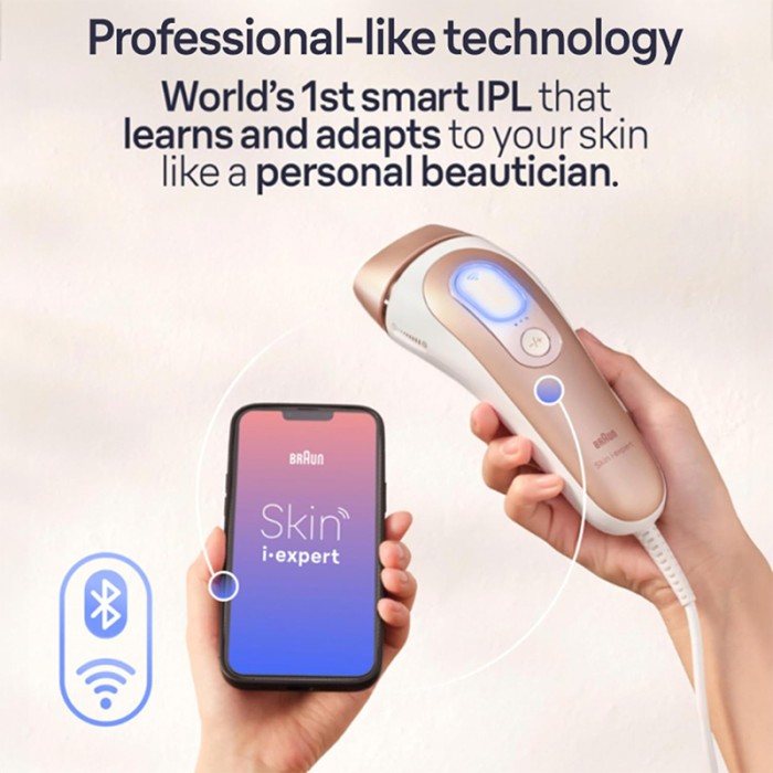 Braun IPL Skin I Expert Hair Removal With Pouch, Venus Razor & 3 Heads, Bronze/White