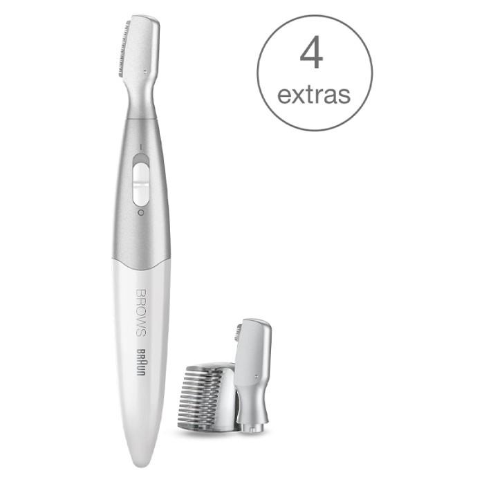 Braun Mini Precision Eyebrows Trimmer With 4 Head, White